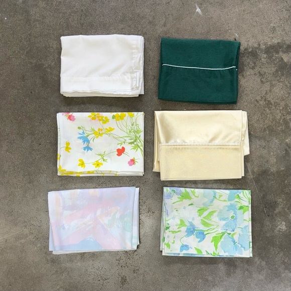 Vintage 60s 70s Pillowcase Lot Standard Floral USA Made Cotton Cottage Groovy - Picture 4 of 10